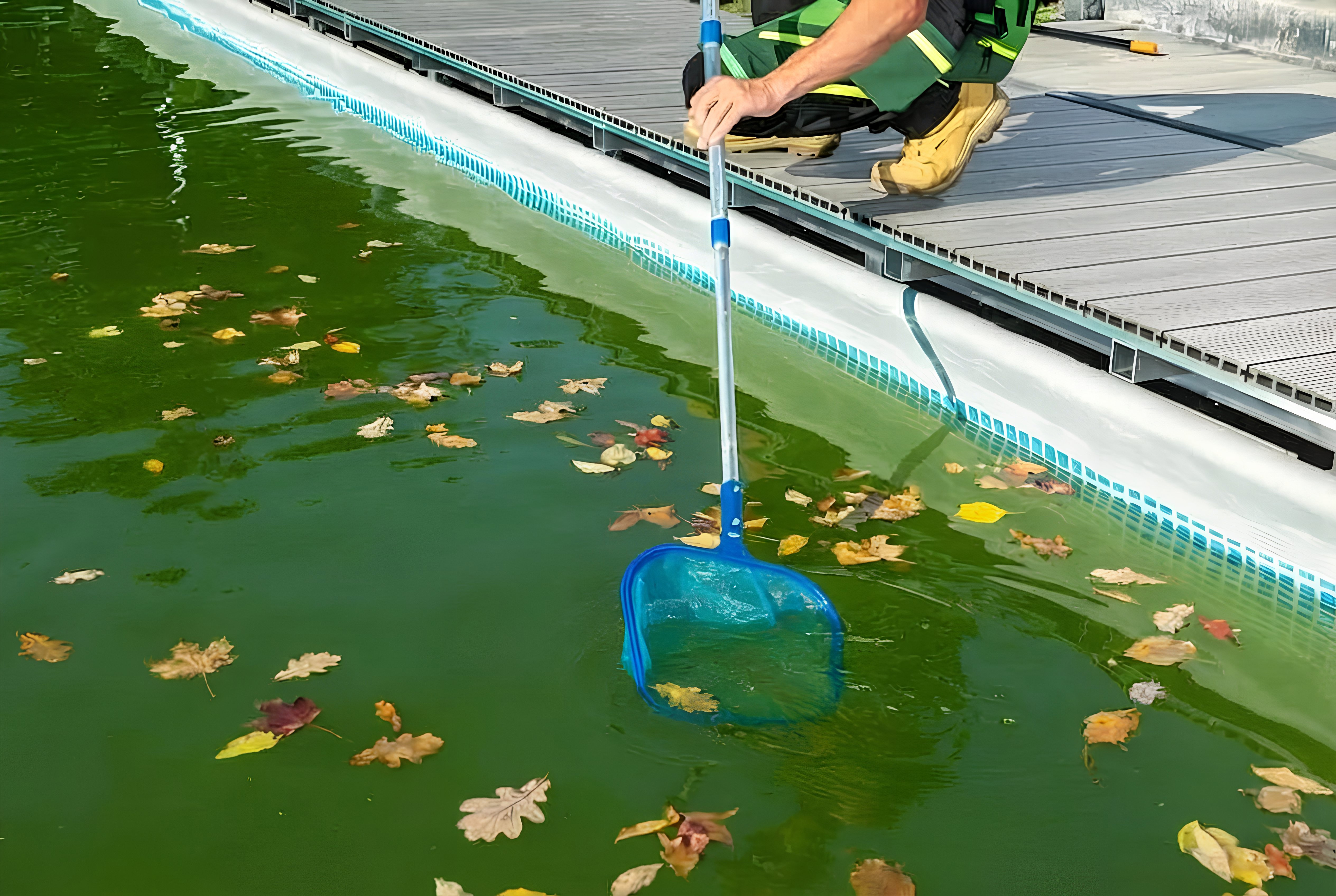 Remove debris from pool with a net